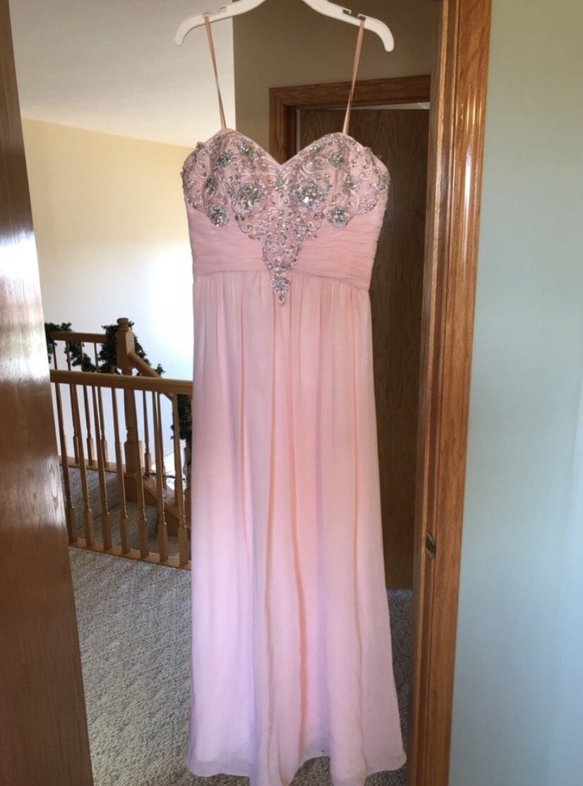 Alex & Sophia Size 14 Strapless Light Pink Floor Length Maxi on Queenly