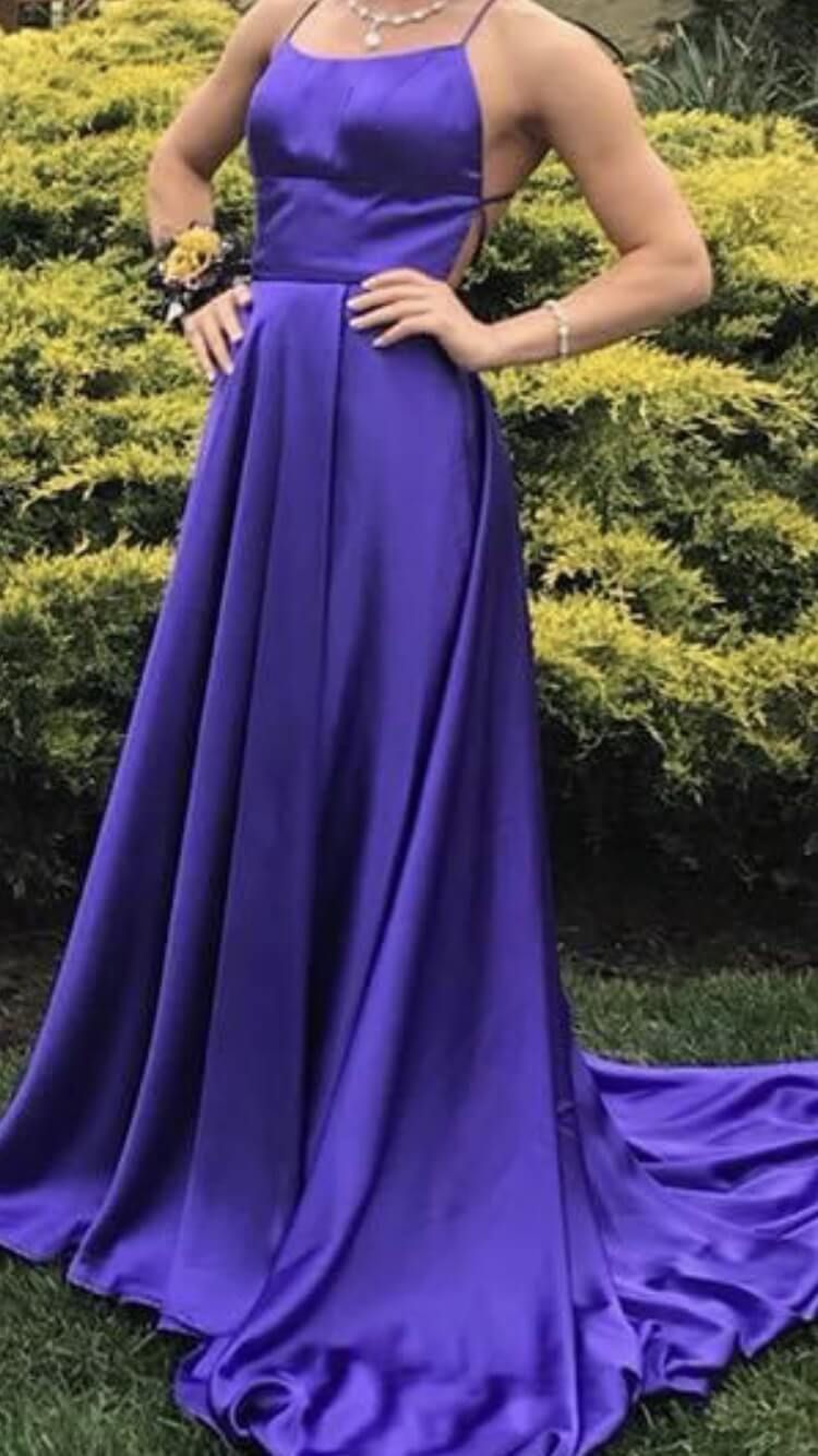 Sherri Hill Size 0 Prom Satin Purple A-line Dress on Queenly