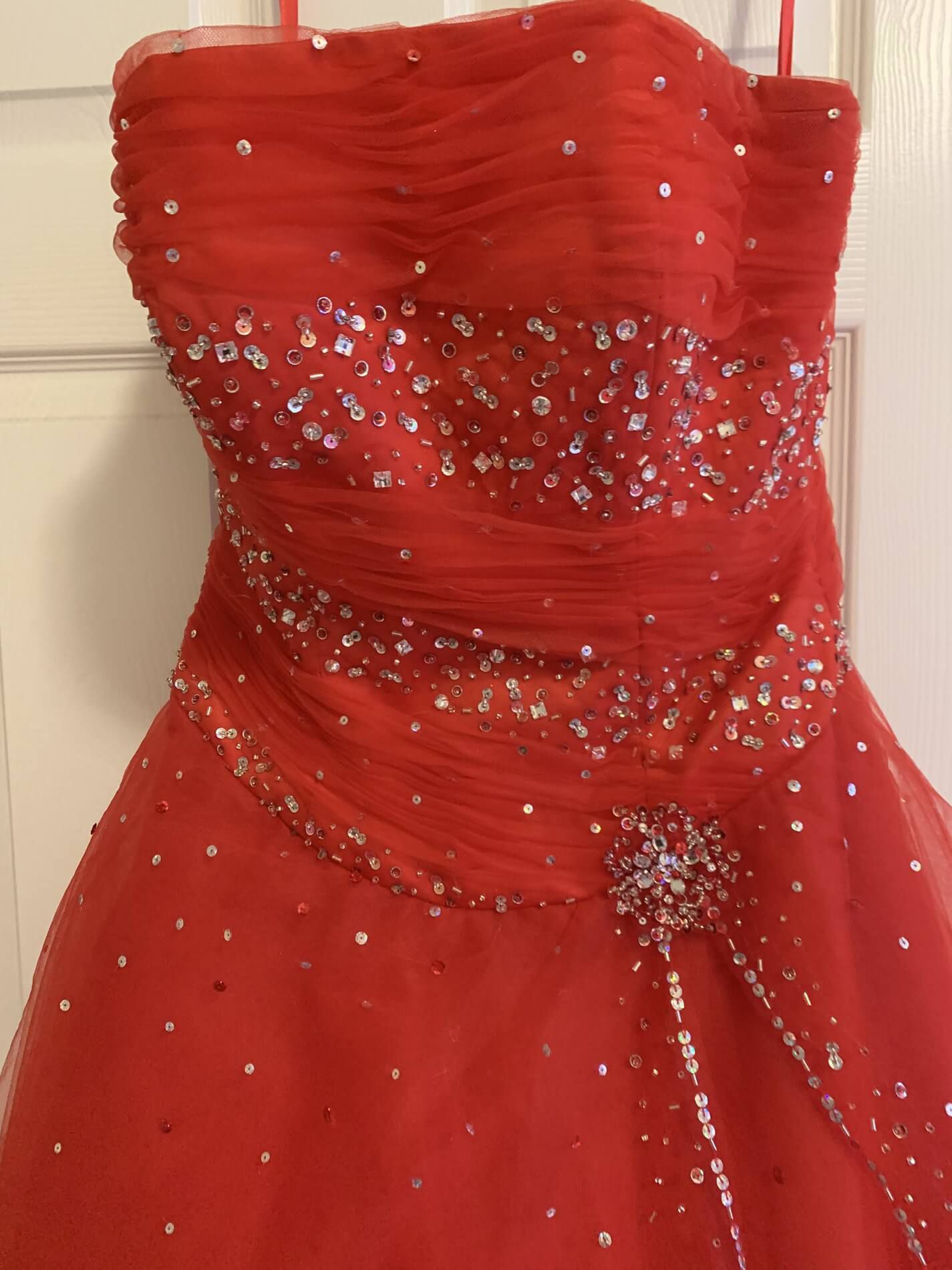 MoriLee Size 6 Red Ball Gown on Queenly