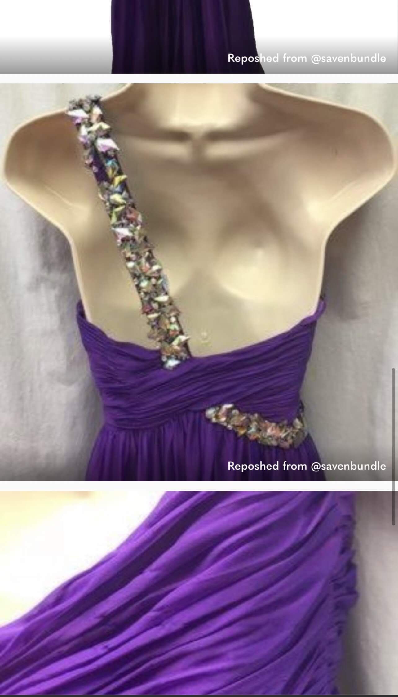 Size 4 Prom One Shoulder Sequined Purple A-line Dress on Queenly