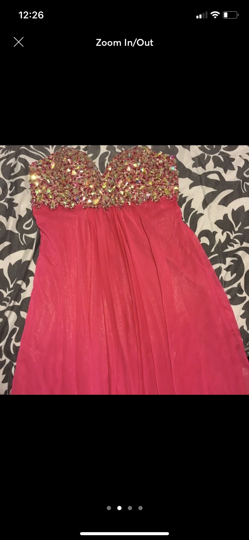 Terani Couture Size 8 Prom Strapless Sequined Hot Pink A-line Dress on Queenly
