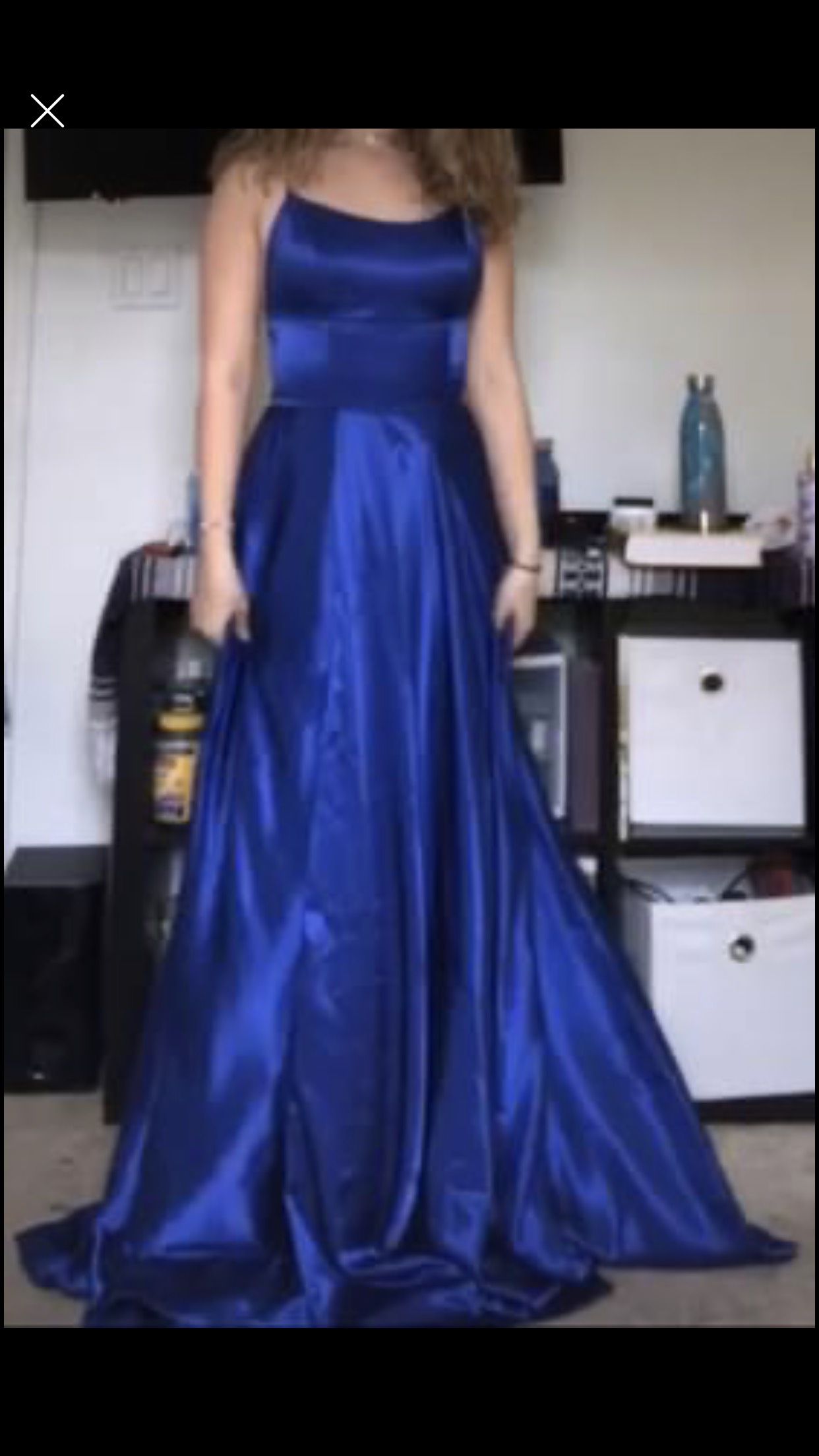 Sherri Hill Size 6 Prom Satin Royal Blue A-line Dress on Queenly