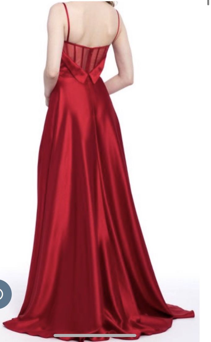Camille La Vie Size 12 Prom Red Side Slit Dress on Queenly