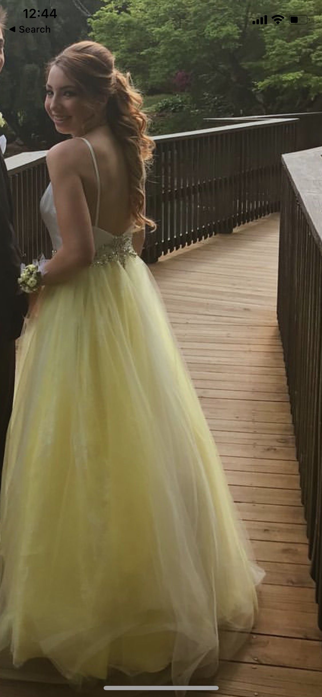 Jovani Yellow Size 2 Custom Prom Ball gown on Queenly