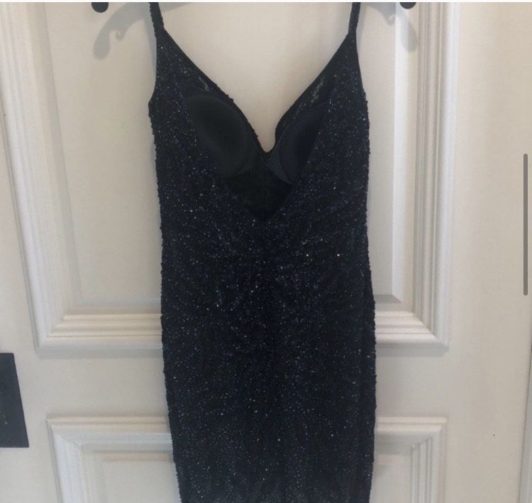 Jovani Size 2 Homecoming Sheer Black Cocktail Dress on Queenly