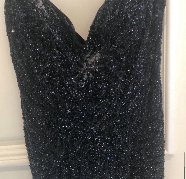 Jovani Size 2 Homecoming Sheer Black Cocktail Dress on Queenly