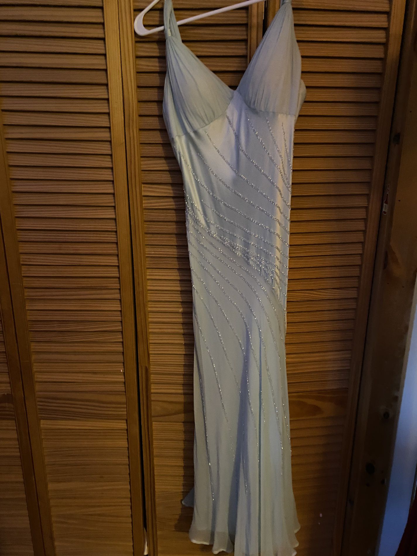 Size 4 Light Blue Floor Length Maxi on Queenly