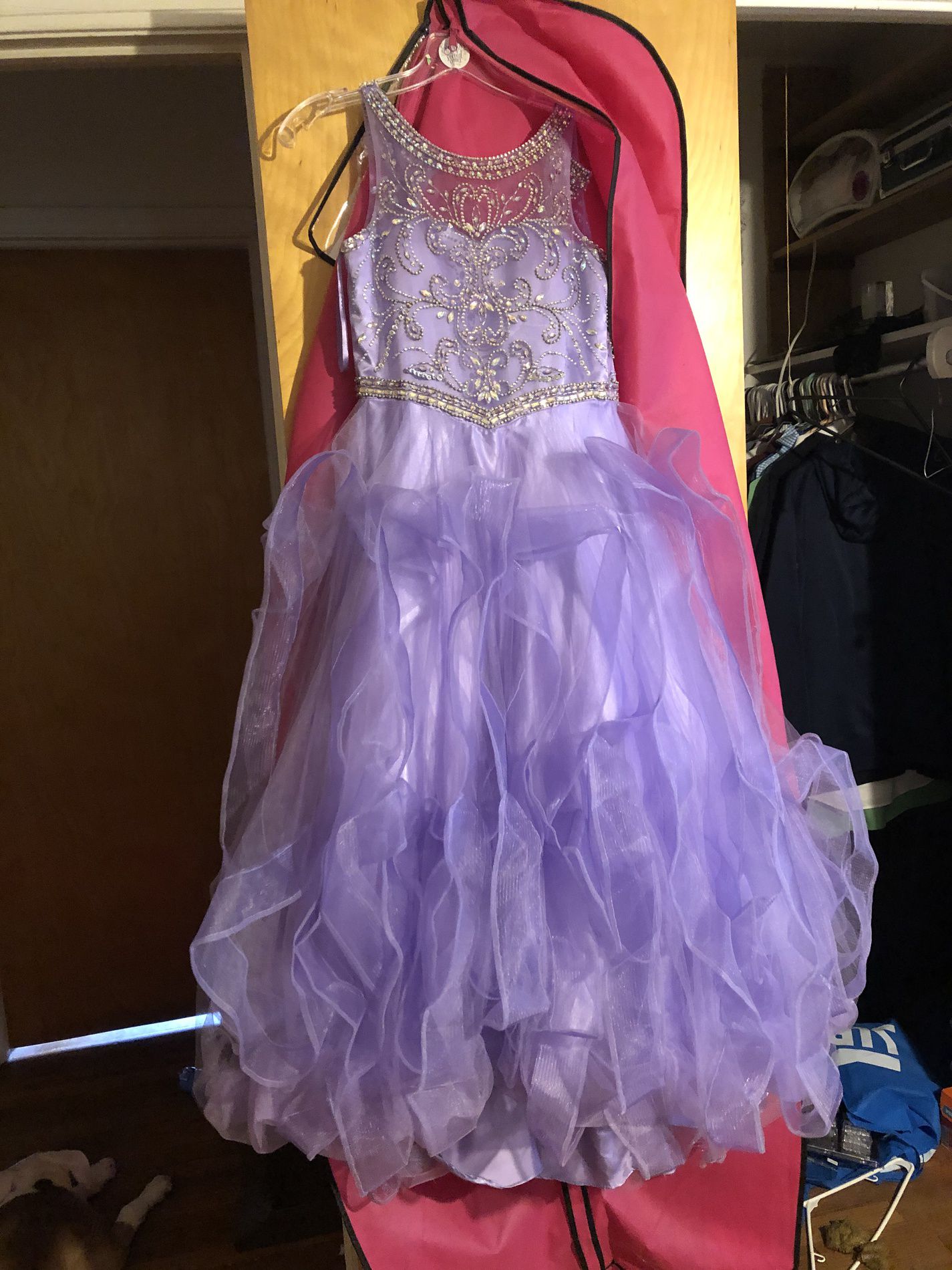 Size 00 Pageant Light Purple A-line Dress on Queenly
