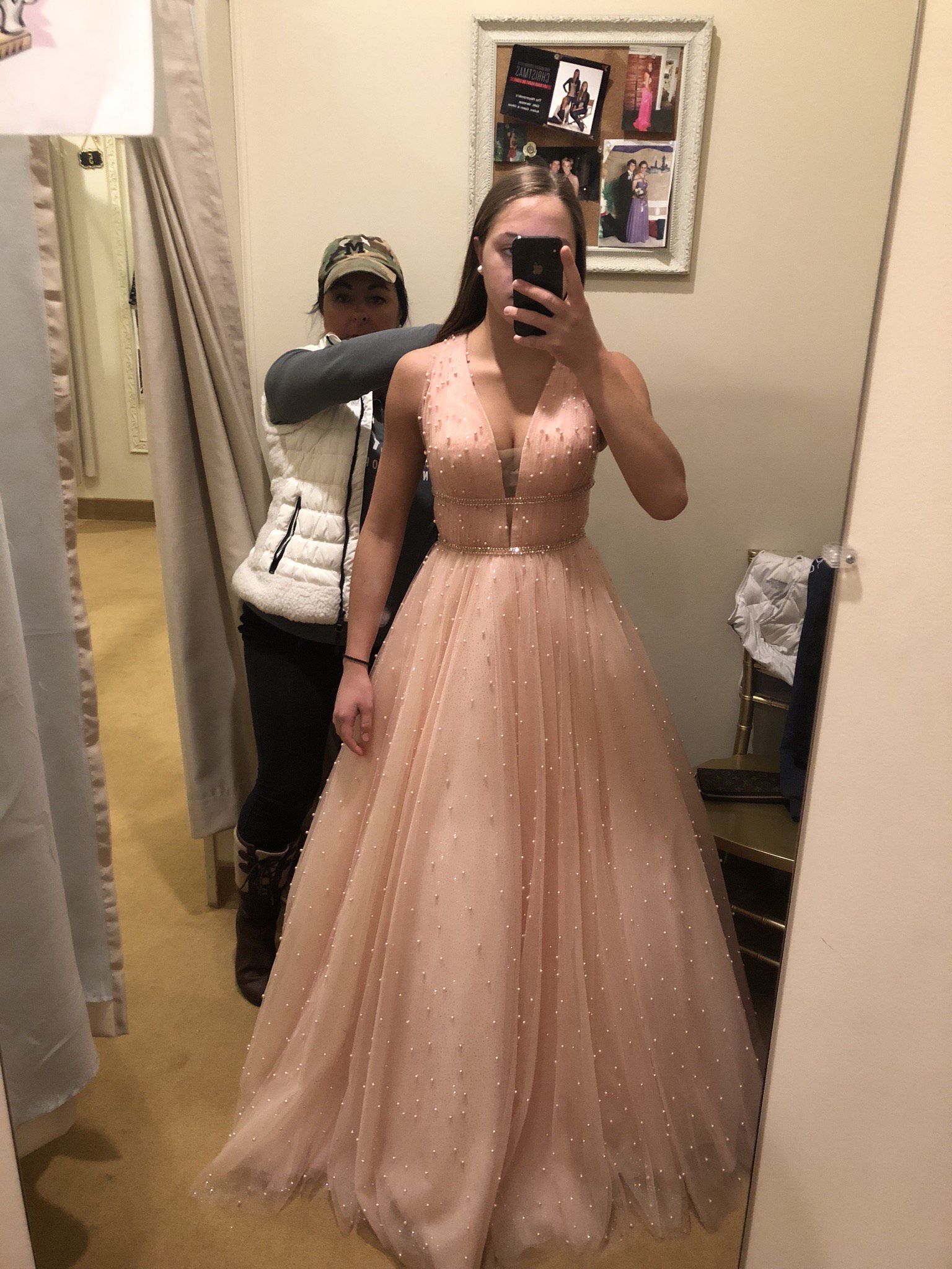 Sherri Hill Pink Size 2 Plunge Shiny Prom Ball gown on Queenly