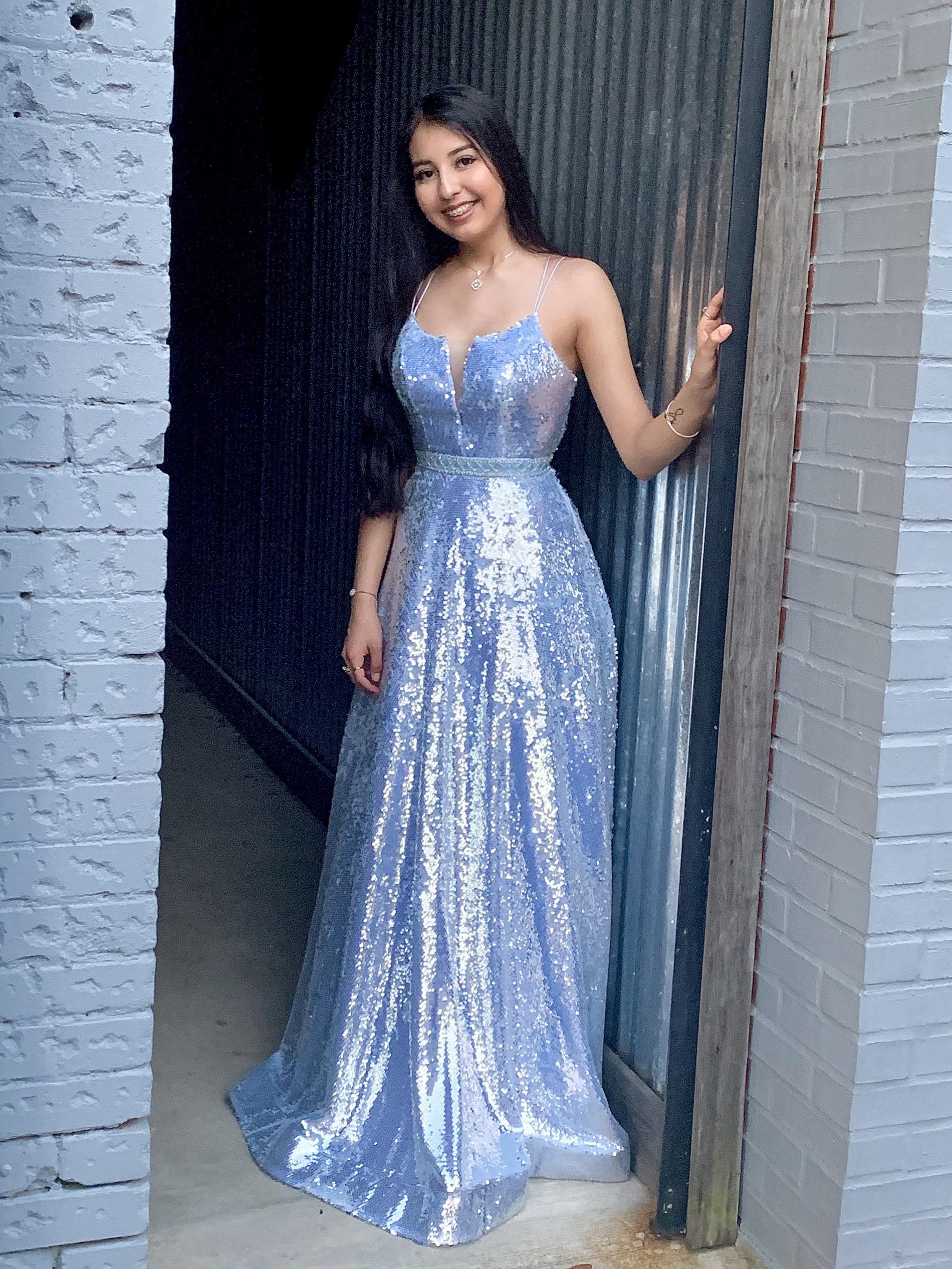 Size 2 Prom Light Blue Floor Length Maxi on Queenly