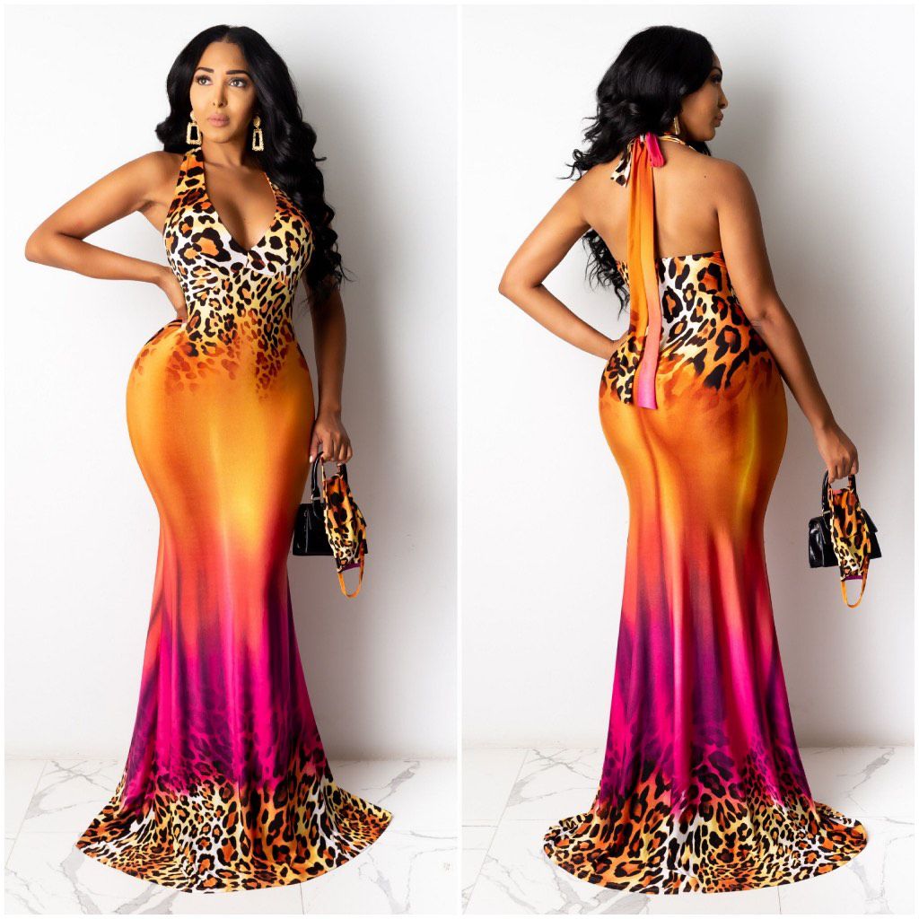 Size 12 Halter Multicolor Ball Gown on Queenly
