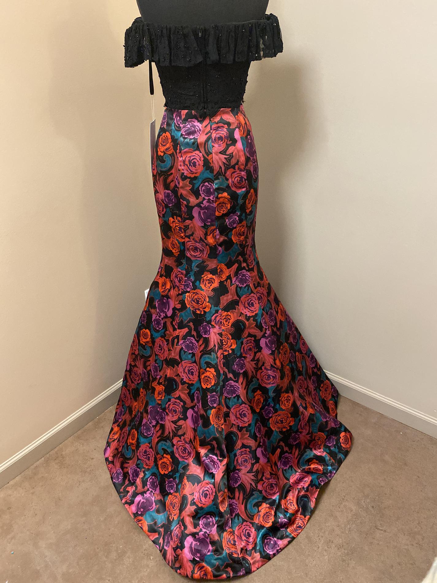 Rachel Allan Size 2 Prom Off The Shoulder Floral Multicolor Mermaid Dress on Queenly