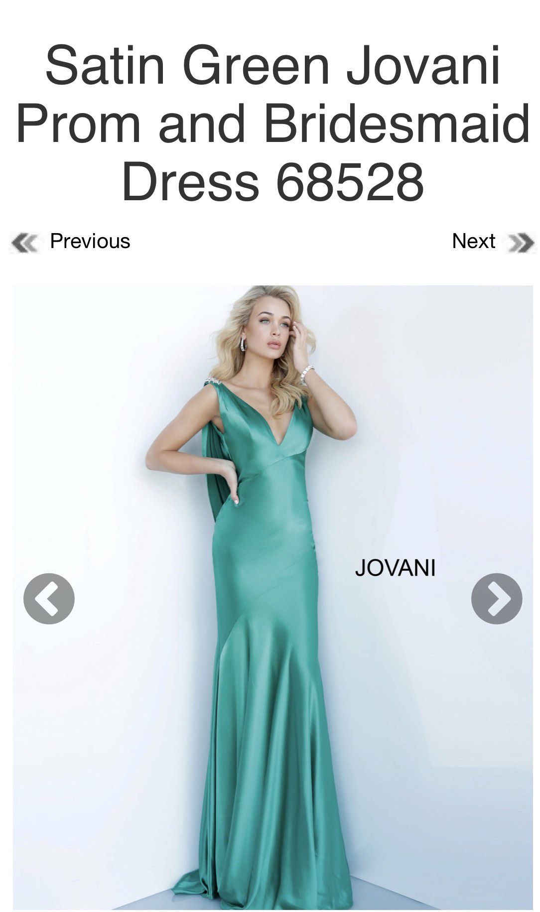 Jovani Size 4 Prom Plunge Satin Green A-line Dress on Queenly