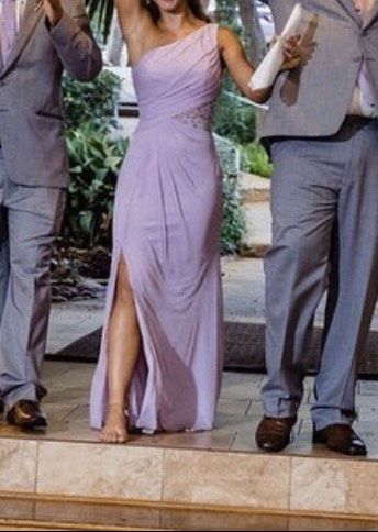 Size 4 Bridesmaid Purple Side Slit Dress on Queenly