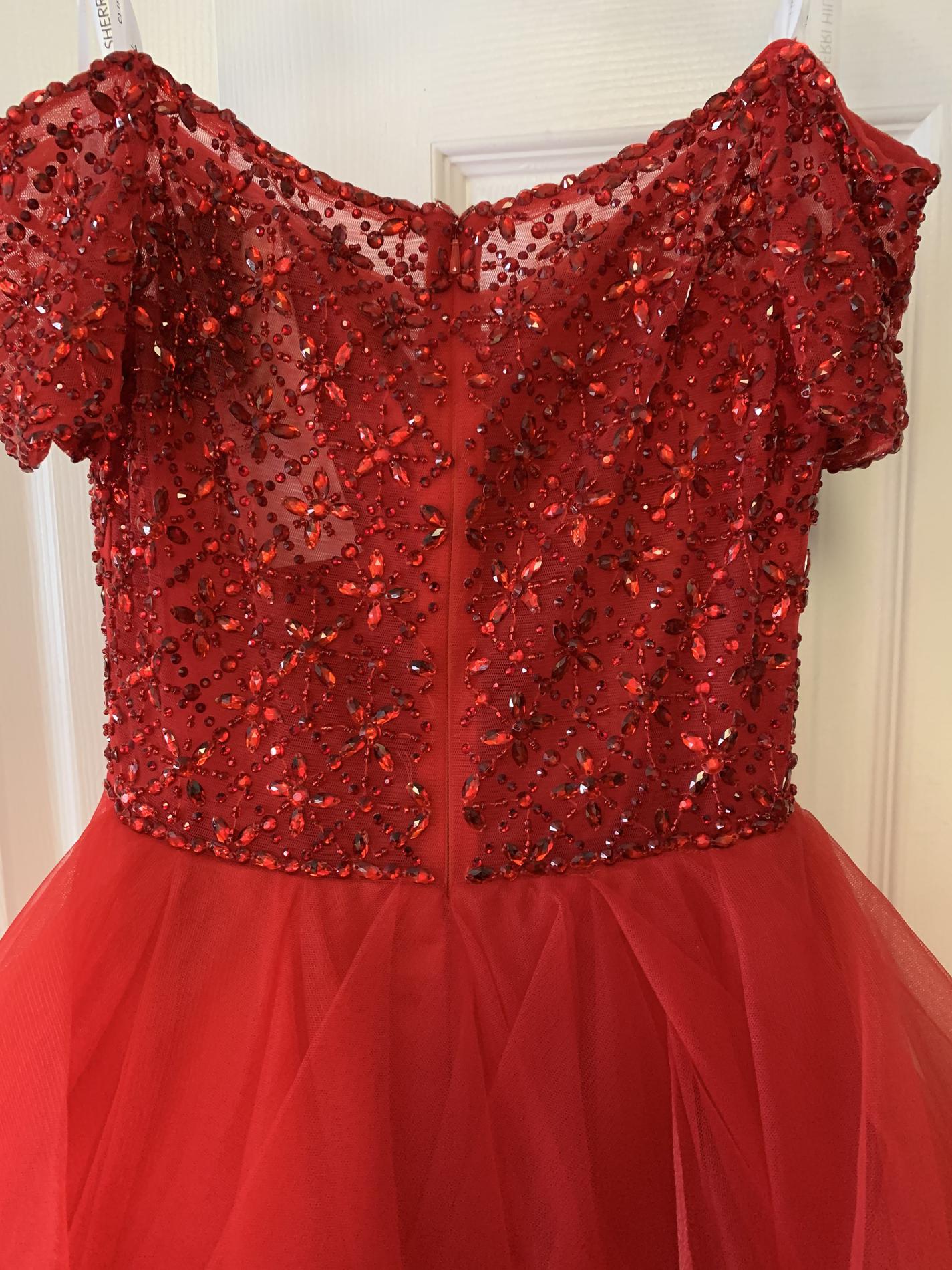 Sherri Hill Size 2 Prom Off The Shoulder Red Ball Gown on Queenly