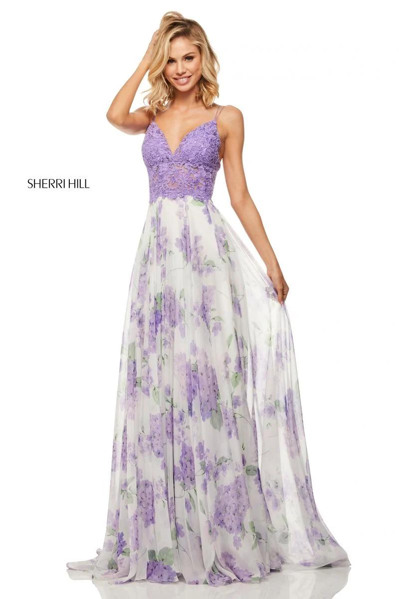 Sherri Hill Size 6 Prom Lace Purple Ball Gown on Queenly