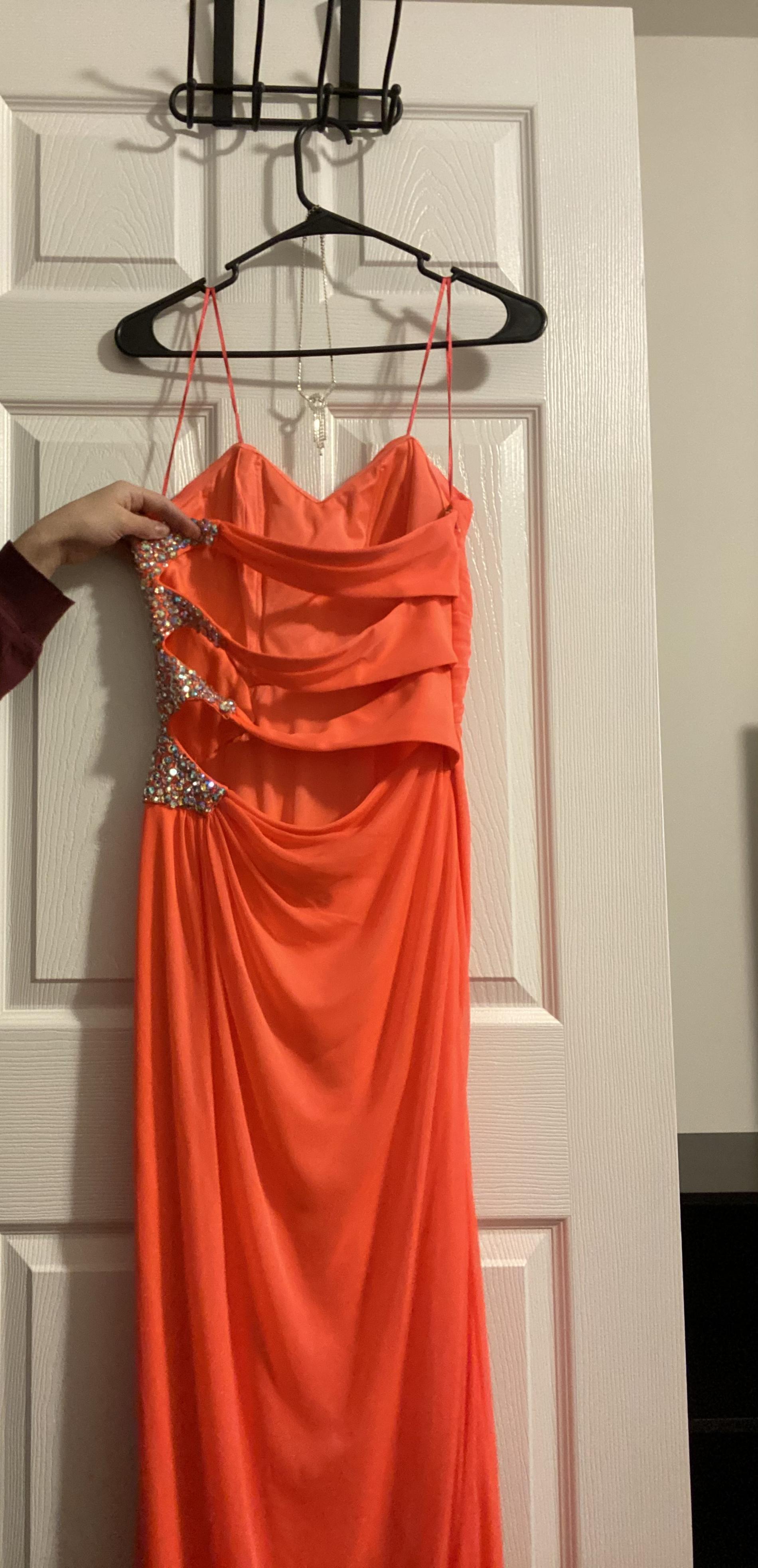 Morgan and Co Size 8 Prom Coral Floor Length Maxi on Queenly