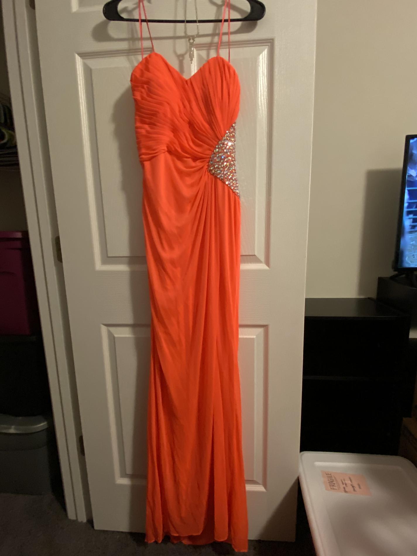 Morgan and Co Size 8 Prom Coral Floor Length Maxi on Queenly