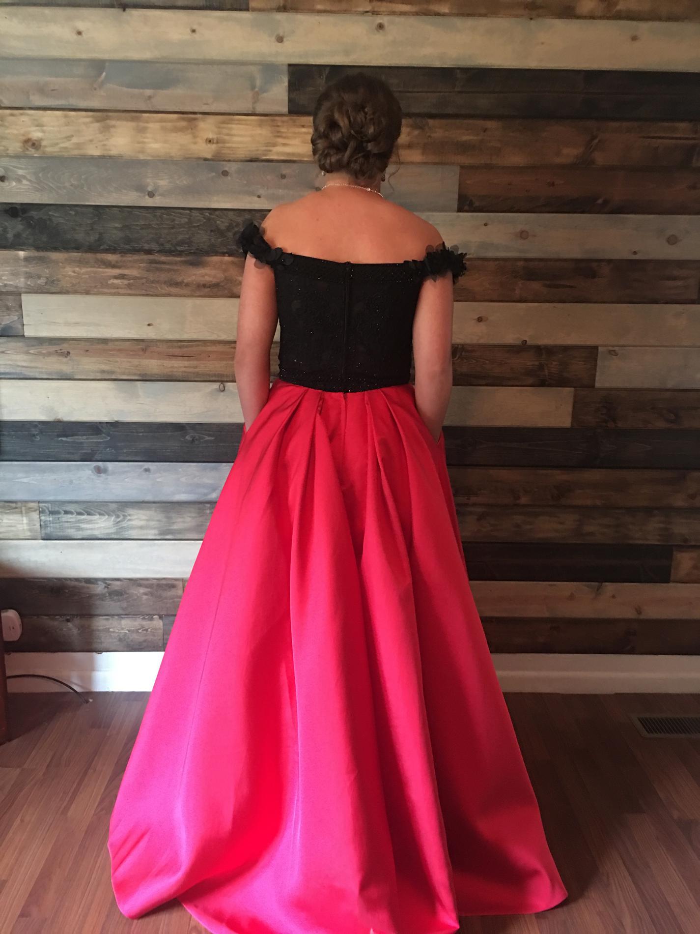 Ellie Wilde Plus Size 16 Prom Red Dress With Train on Queenly