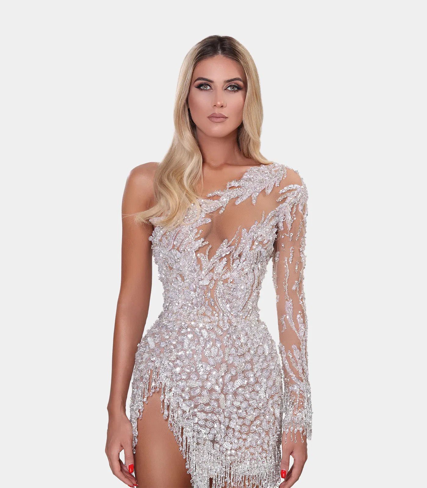 Size 2 Homecoming Long Sleeve Silver Cocktail Dress on Queenly