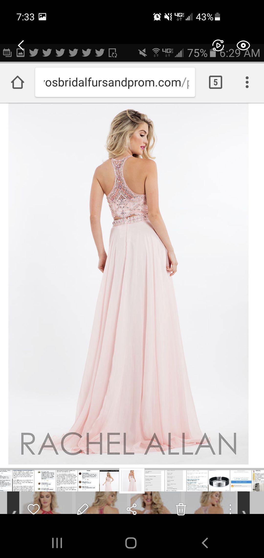 Rachel Allan Size 6 Prom Halter Light Pink A-line Dress on Queenly