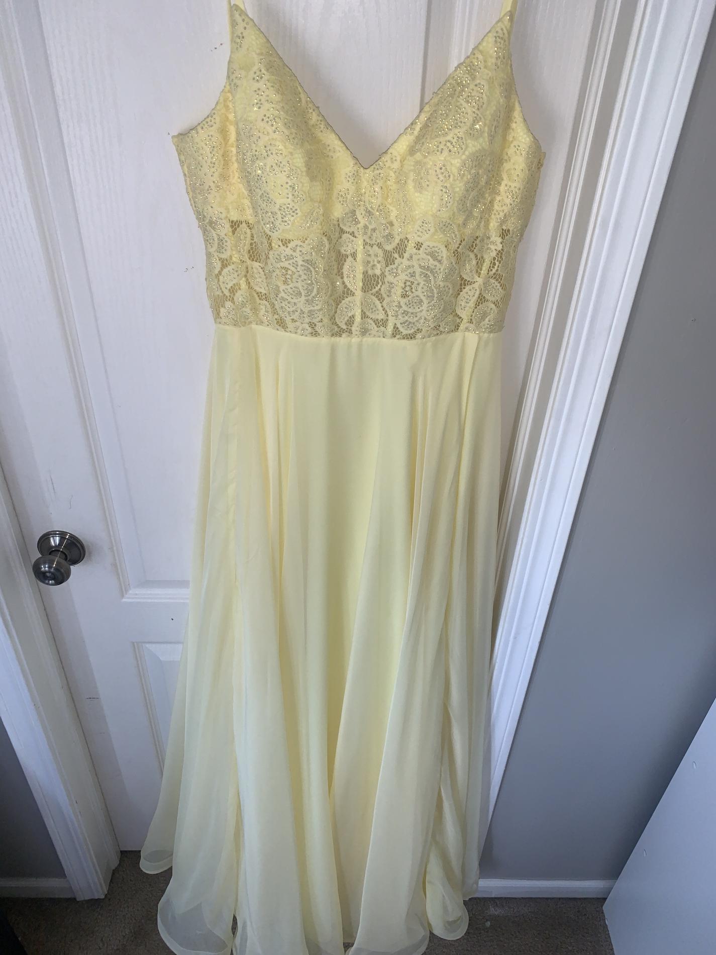 La Femme Size 8 Prom Yellow A-line Dress on Queenly