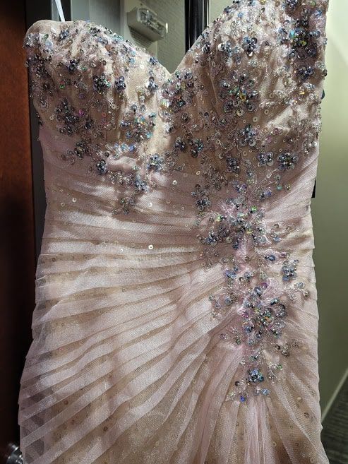 Style P21034 Precious Formals Pink Size 4 Tall Height Strapless Sequin Mermaid Dress on Queenly