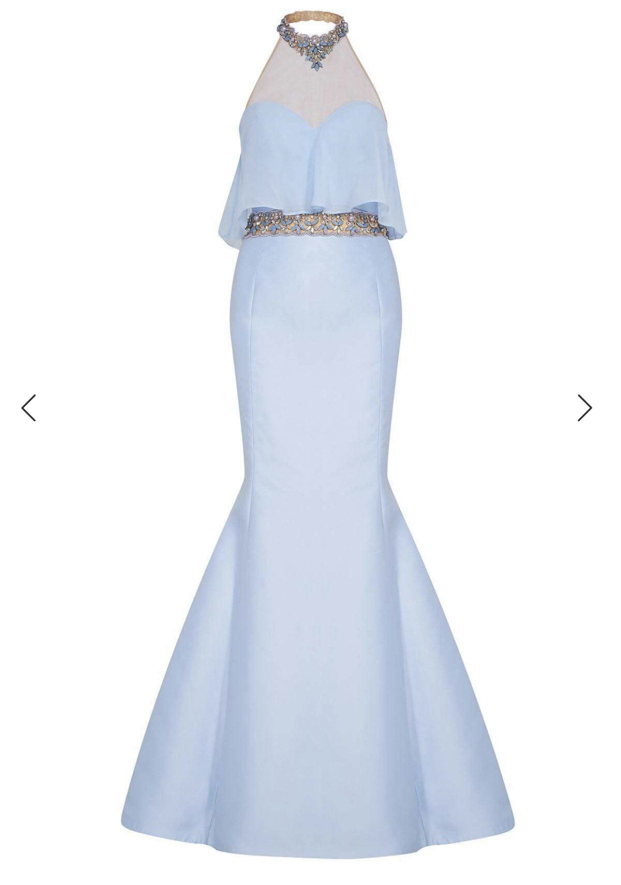 Size 4 Prom Strapless Blue Mermaid Dress on Queenly
