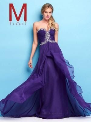 Style 65126L Mac Duggal Size 4 Prom Strapless Purple A-line Dress on Queenly