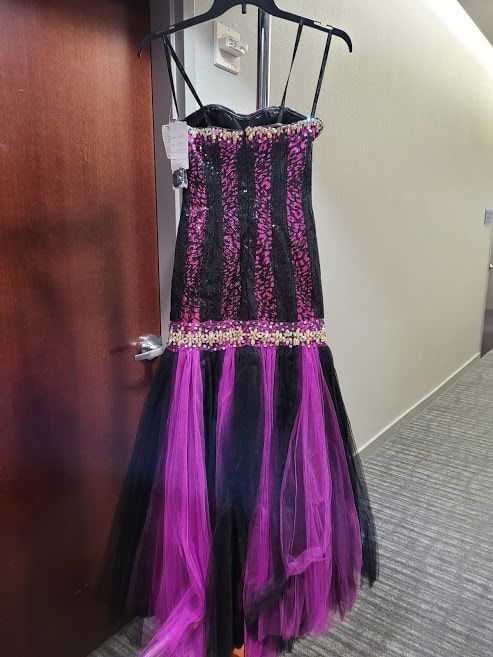 Style 3523 Karishma Creations Size 4 Prom Strapless Sequined Hot Pink Mermaid Dress on Queenly