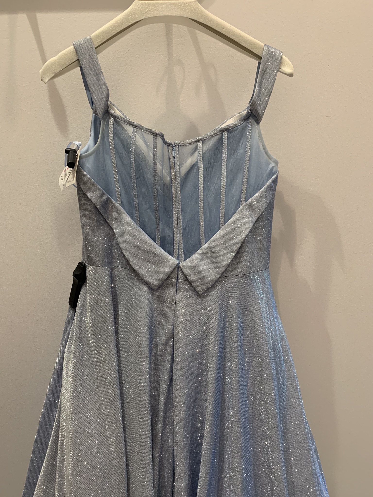 Size 12 Prom Light Blue Ball Gown on Queenly
