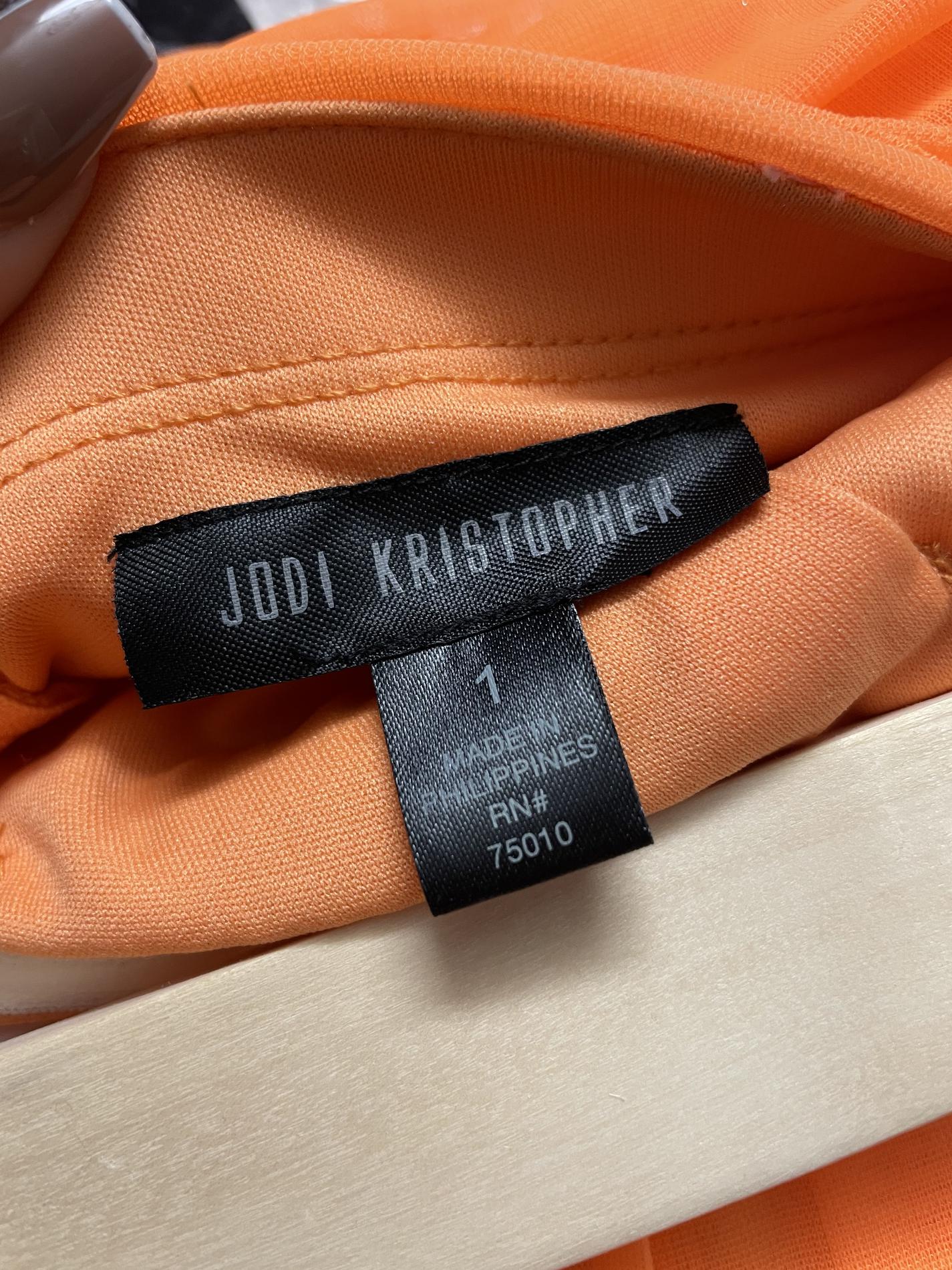 Jodi Kristopher Size 2 Bridesmaid Strapless Orange Floor Length Maxi on Queenly