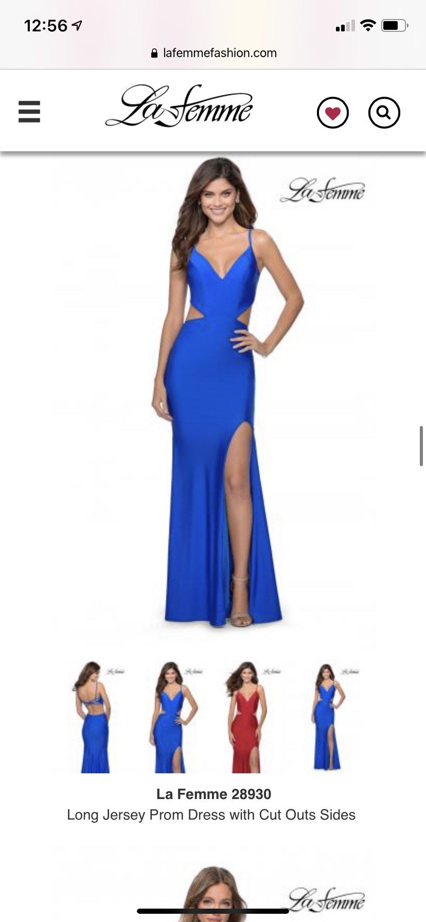 La Femme Size 6 Prom Royal Blue Side Slit Dress on Queenly
