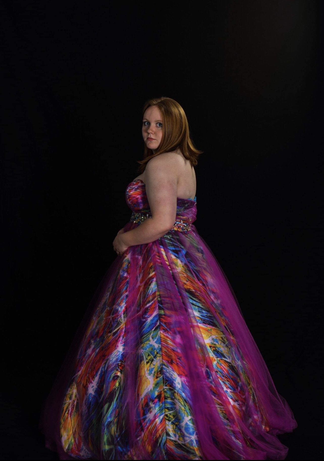 Plus Size 18 Prom Strapless Multicolor Ball Gown on Queenly