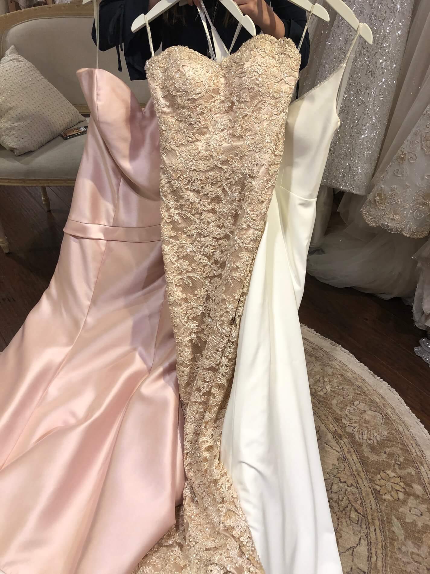 Olia Zavozina Size 6 Strapless Lace Gold Ball Gown on Queenly
