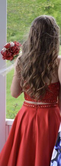 Size 2 Prom Halter Red Floor Length Maxi on Queenly