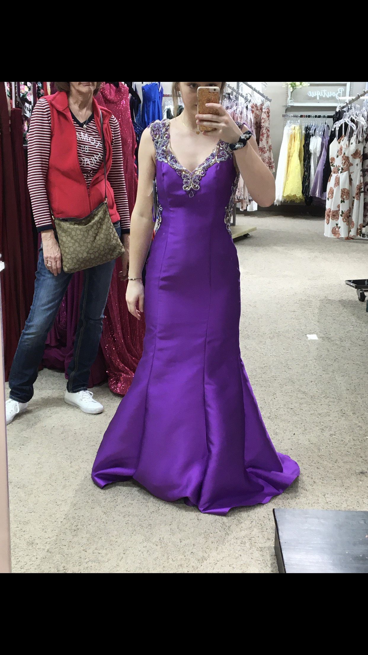 Purple Size 6 Mermaid Dress on Queenly