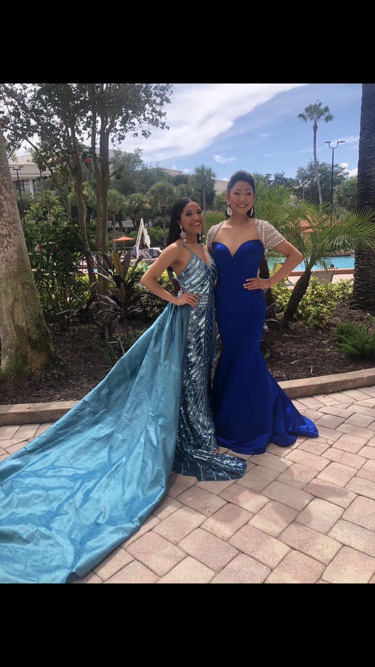 Sherri Hill Size 0 Prom Blue Floor Length Maxi on Queenly
