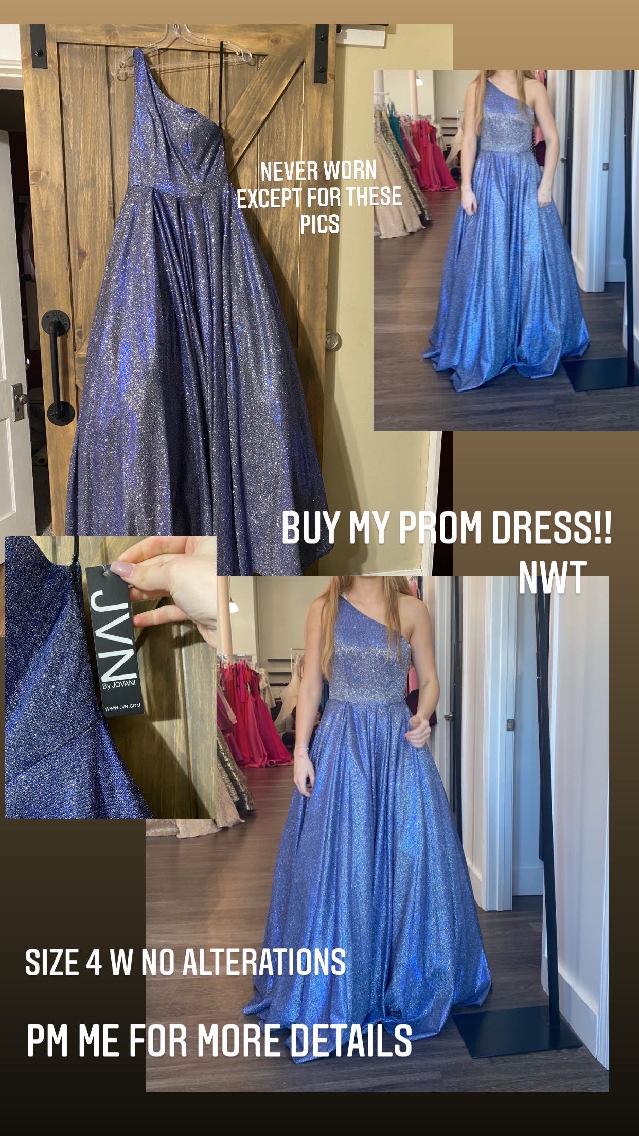 Jovani Size 4 Prom One Shoulder Light Blue Ball Gown on Queenly