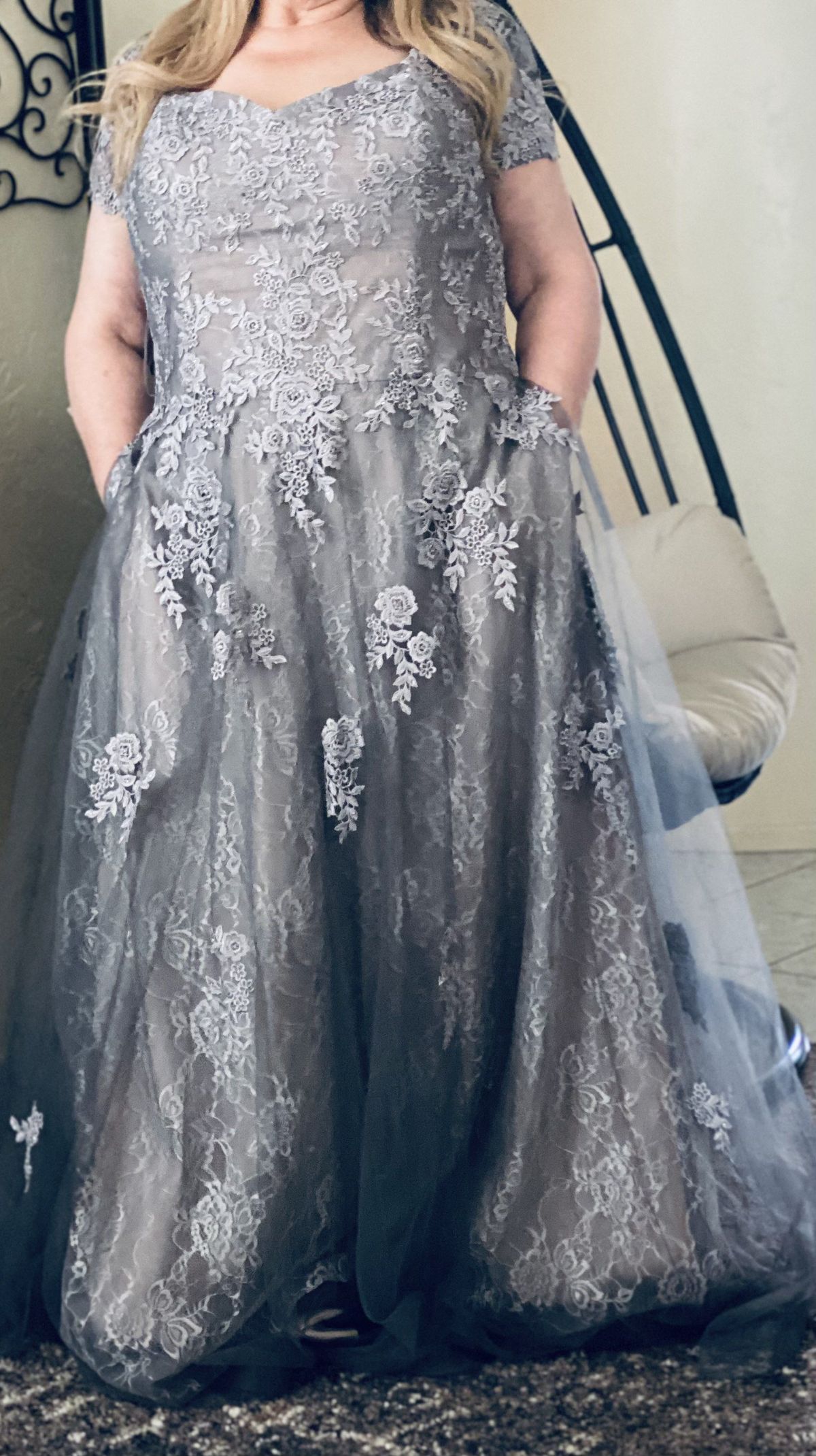 silver plus size formal dresses