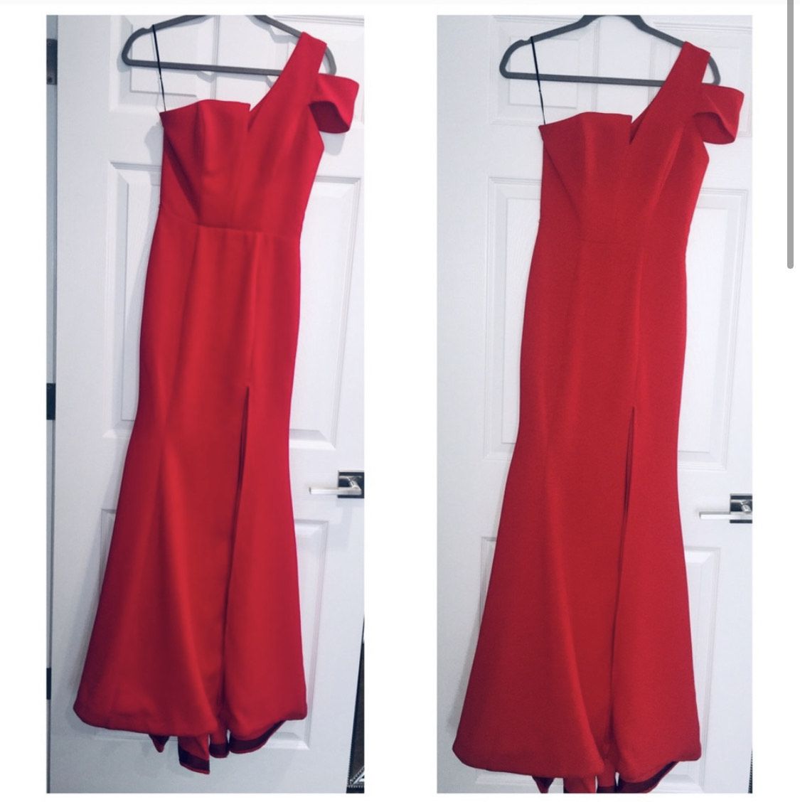 Nicole Bakti Size 4 Prom One Shoulder Red Floor Length Maxi on Queenly