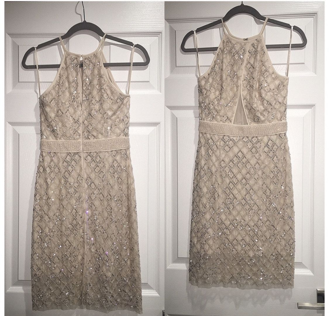 Aidan Mattox Size 2 Homecoming Nude Cocktail Dress on Queenly