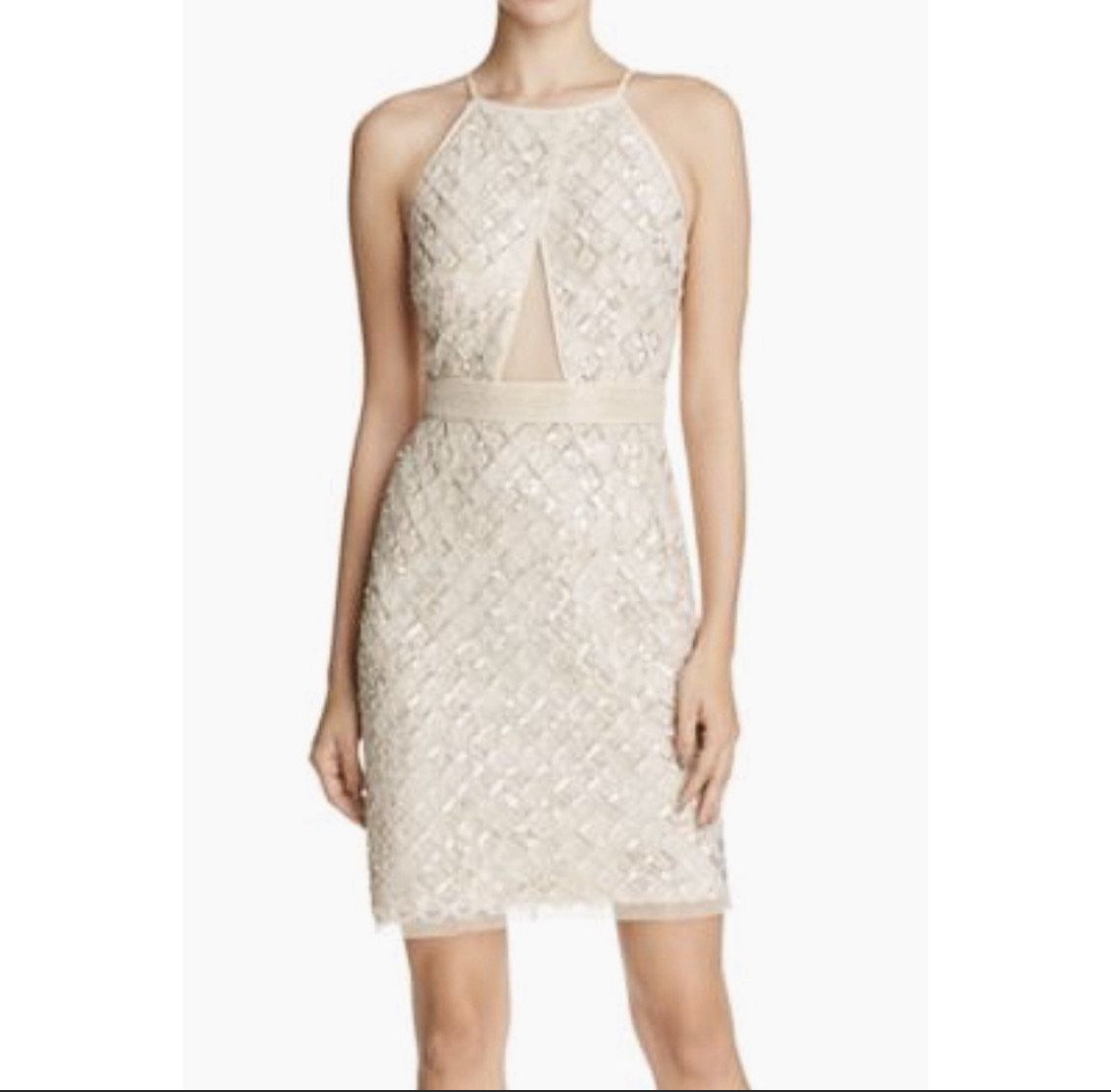 Aidan Mattox Size 2 Homecoming Nude Cocktail Dress on Queenly