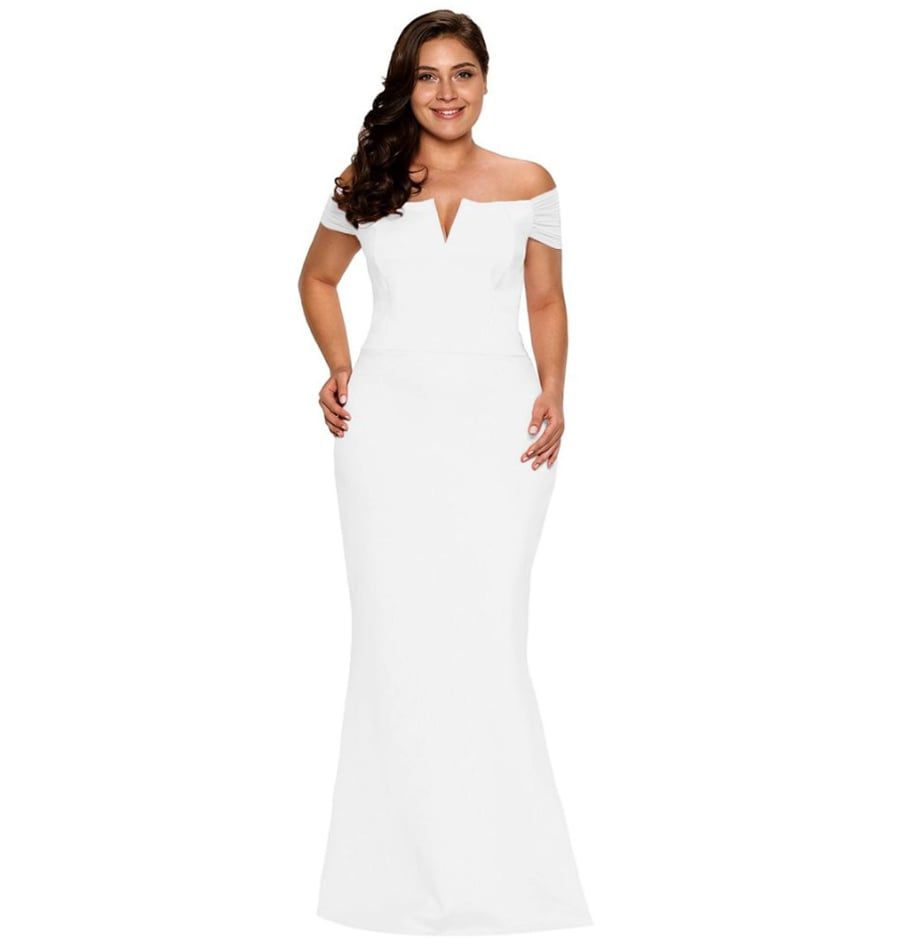Lalagen Plus Size 22 Wedding White Floor Length Maxi on Queenly