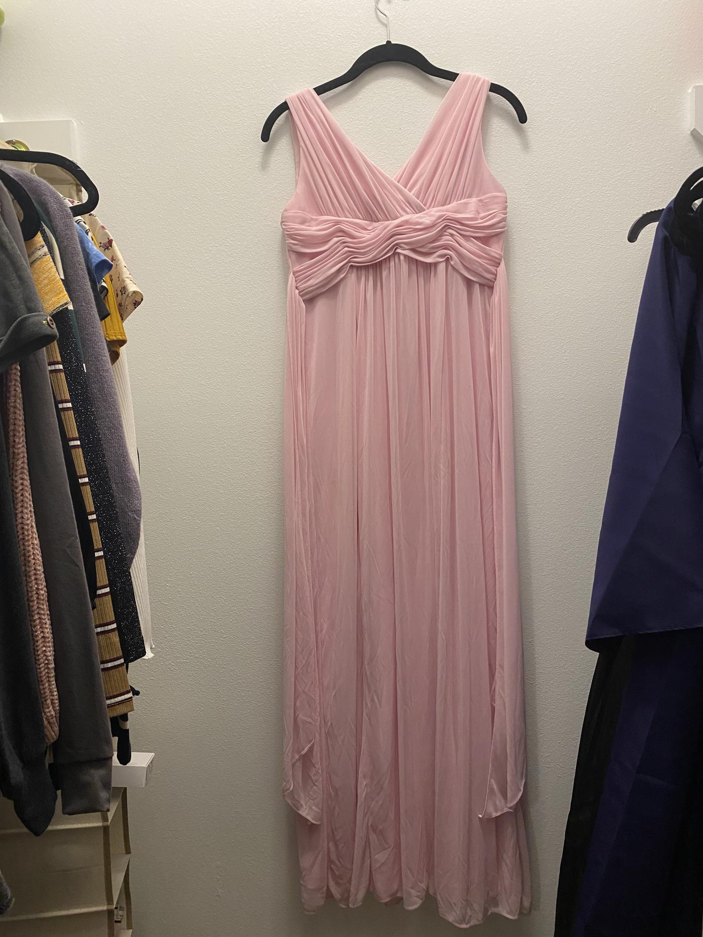 David's Bridal Size 14 Bridesmaid Light Pink Floor Length Maxi on Queenly