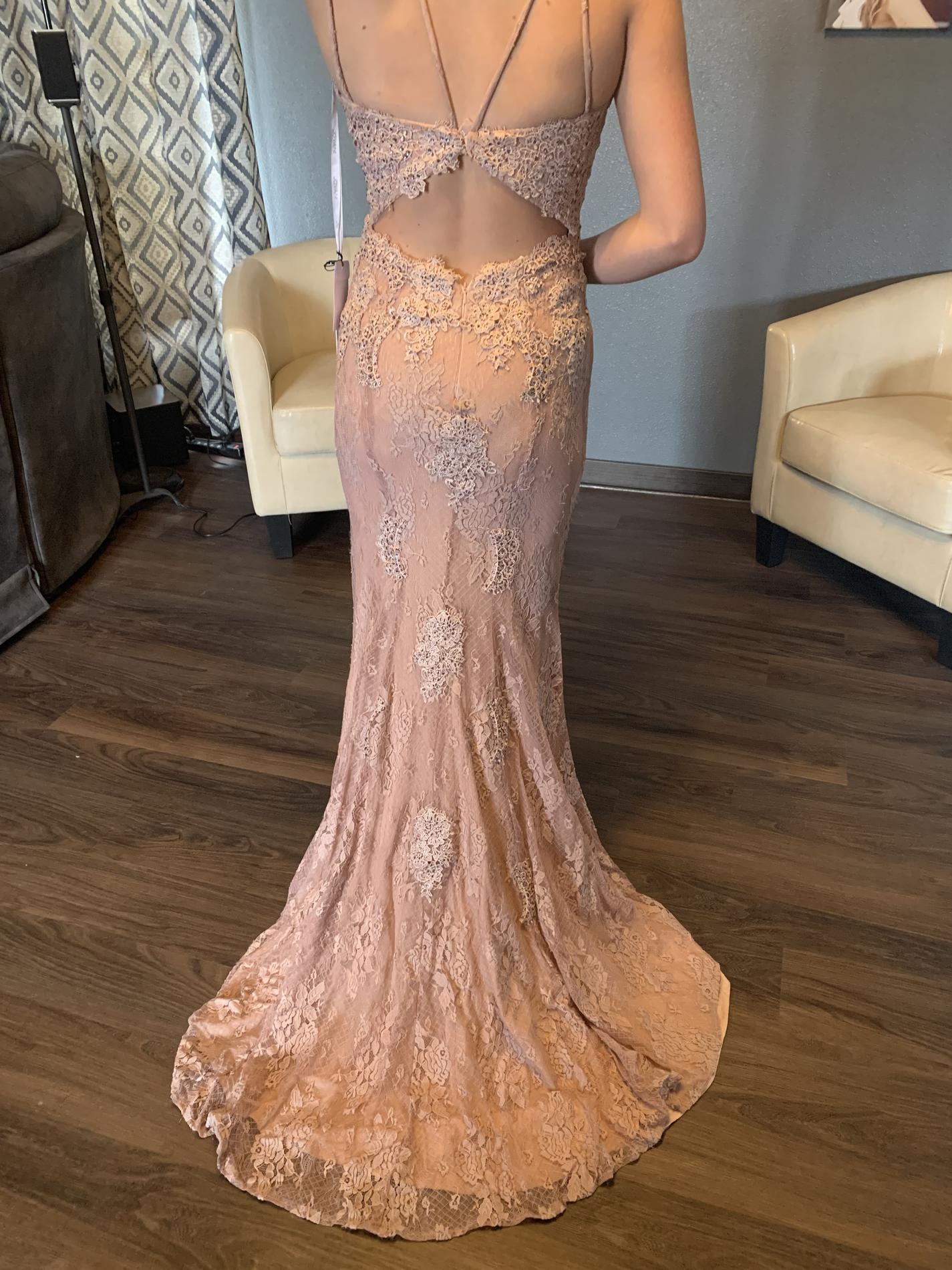 Jovani Size 4 Prom Lace Rose Gold Ball Gown on Queenly