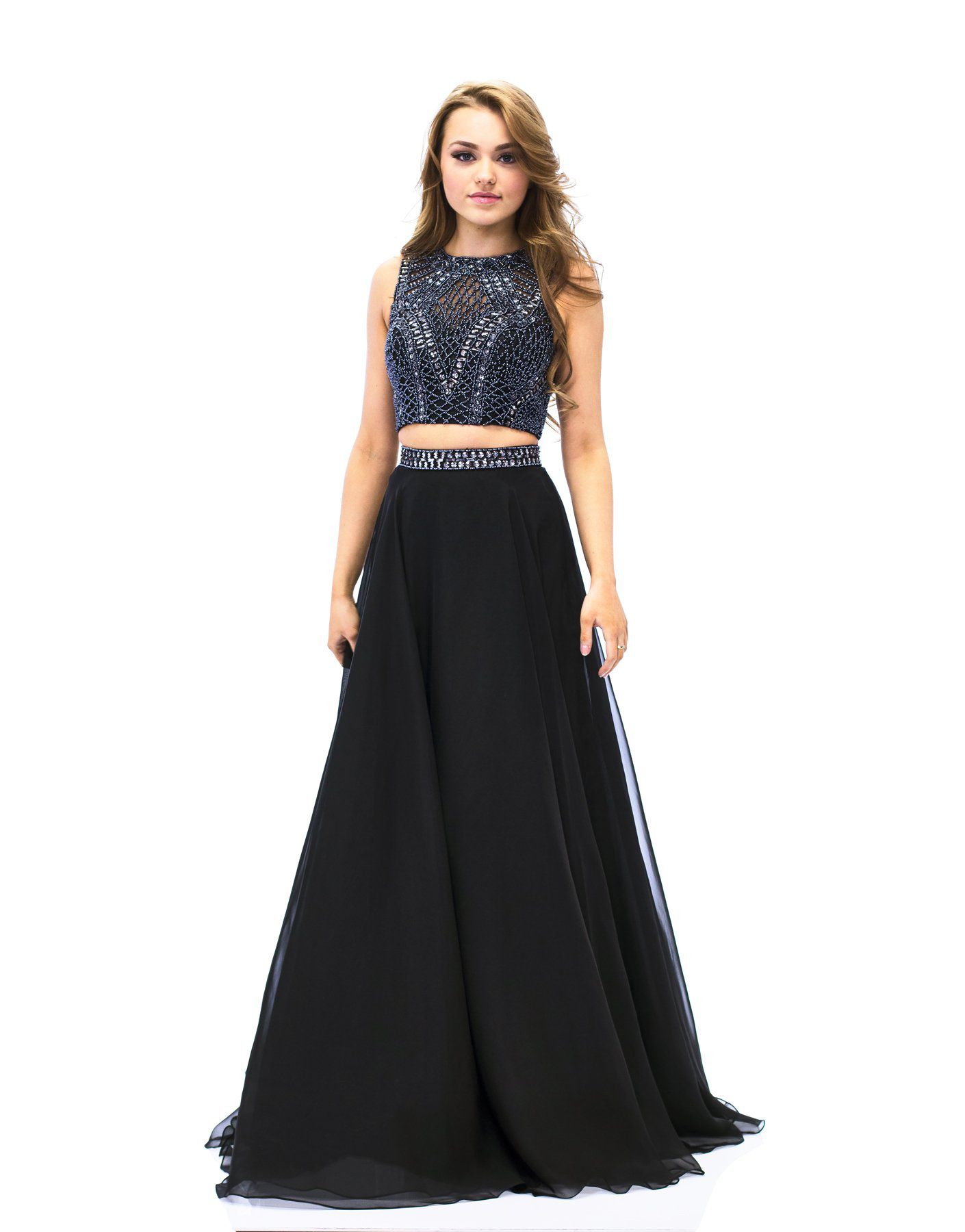 Style E1966 Milano Formals Size 0 Prom Black  A-line Dress on Queenly