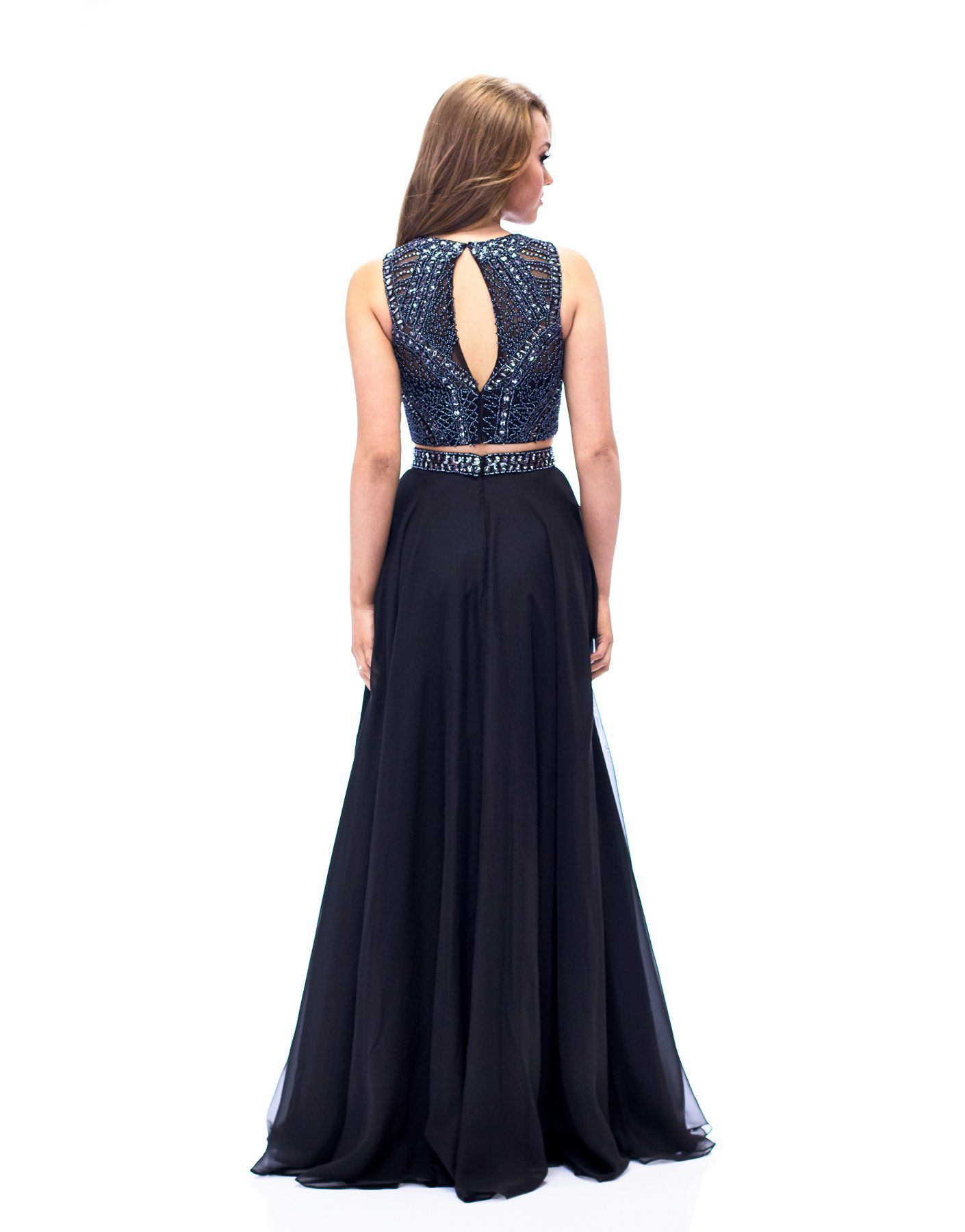 Style E1966 Milano Formals Black  Size 14 Tall Height Prom A-line Dress on Queenly
