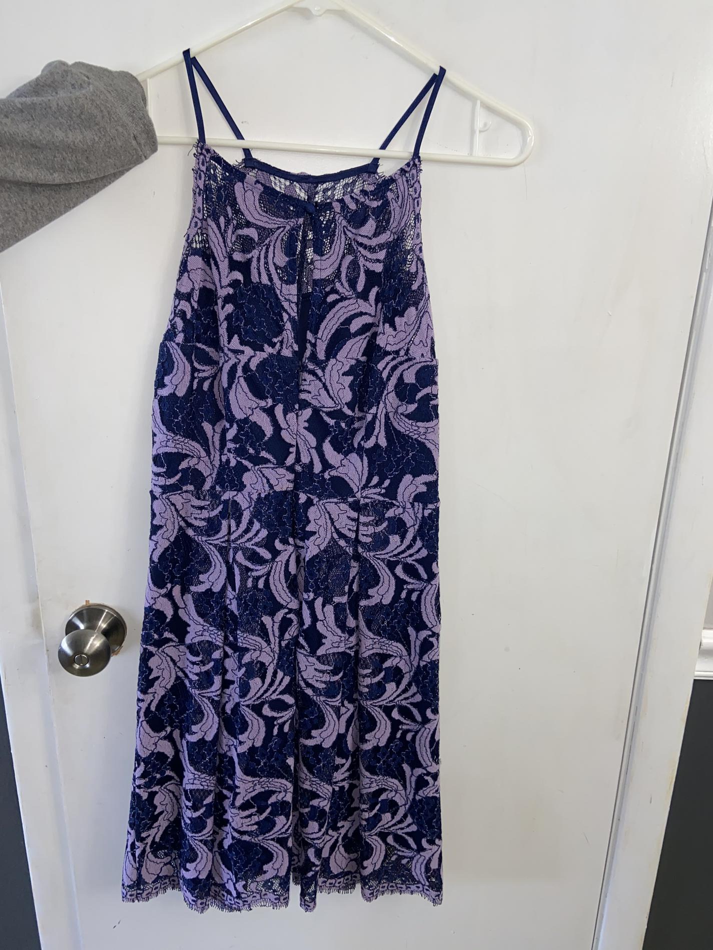 Francesca's Size 6 Homecoming Floral Purple Cocktail Dress on Queenly