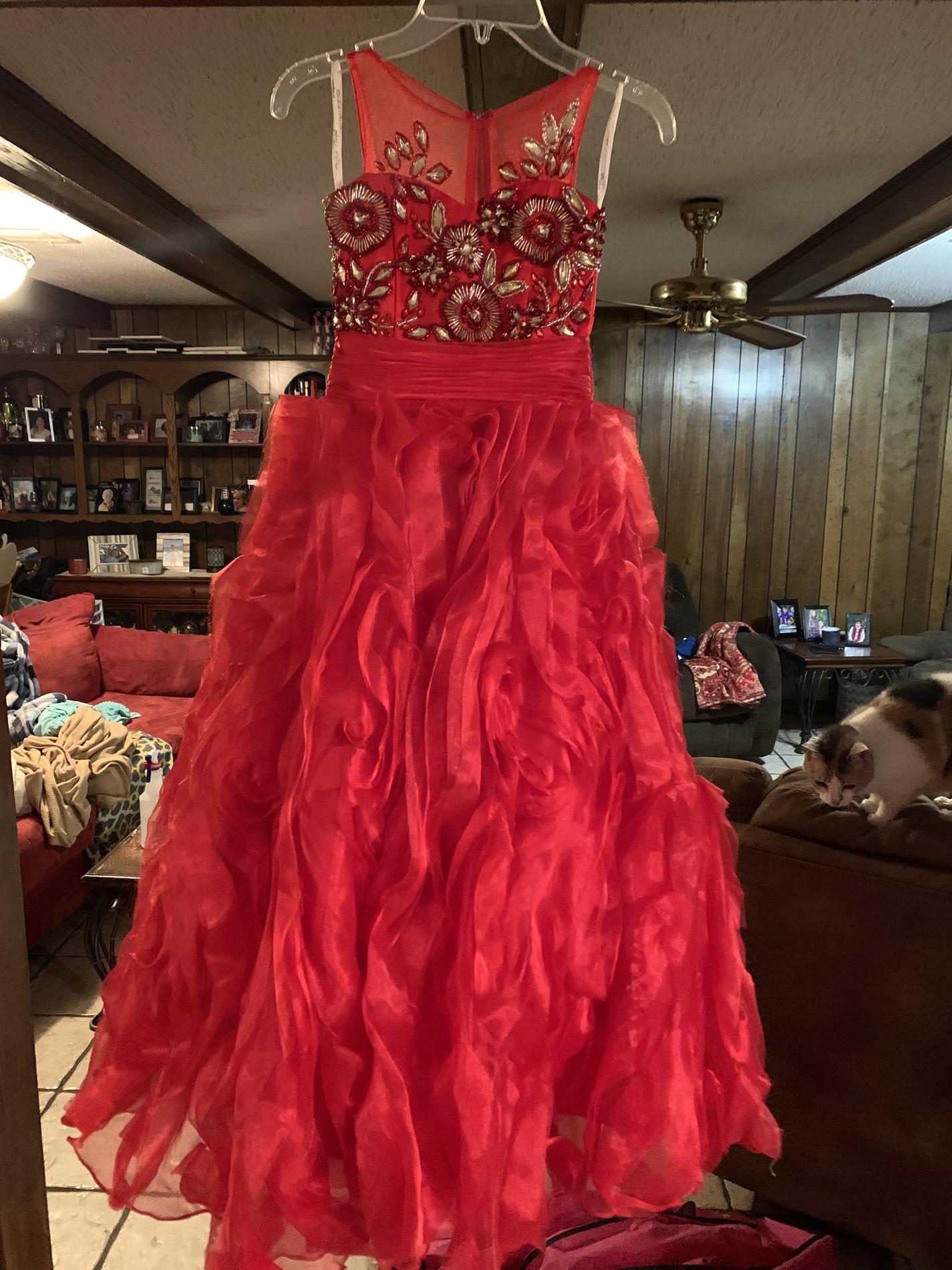 Size 4 Pageant Red Ball Gown on Queenly
